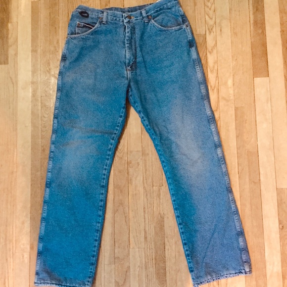 Wrangler Other - 👖 Wrangler RED FLEECE LINED JEANS BIG PATCH 36 X 32